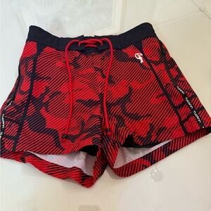 Tucann Red and Black Patterned Swim Shorts